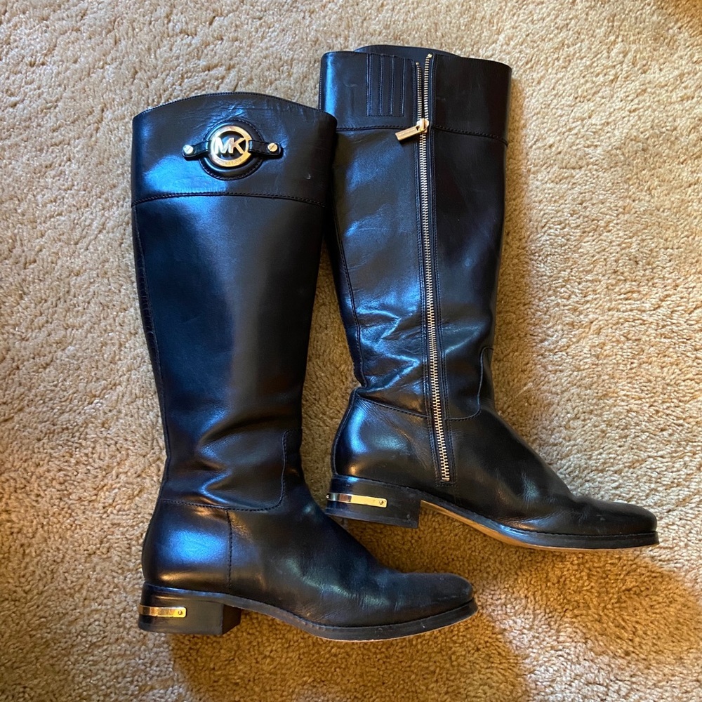 Black Michael Kors Riding Boots